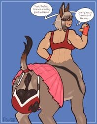 absurd_res anus ass ball_bra balls big_anus big_balls bra centaur clothing donkey_taur equid equid_taur european_mythology fur genitals greek_mythology grey_body grey_fur grey_hair gynomorph hair hair_over_eyes hand_wraps hi_res huge_balls humanoid humanoid_taur intersex mammal mammal_taur muscular muscular_gynomorph muscular_intersex muscular_taur mythology outside presenting presenting_hindquarters puffy_anus puptini raised_tail rear_view sabie_seamh simple_background solo sports_bra tail taur text torn_clothing torn_underwear underwear wardrobe_malfunction wraps