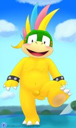 balls charmandrigo flaccid highres koopa koopaling koopalings lemmy_koopa male male_only mario_(series) nintendo nude penis pov scalie slightly_chubby solo soulteam uncut