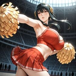 1girls ai_generated alternate_costume armpits arms_up ass bangs bare_shoulders black_hair blush breasts cheerleader cleavage clothing crop_top crowd curvaceous curvaceous_female curvaceous_figure curvy curvy_figure earrings female female female_focus female_only floating_hair flower gold_earrings gold_hairband hair_flower hair_ornament hairband headwear holding holding_pom_poms indoors inviting inviting_to_sex jewelry large_breasts legwear lips long_hair looking_at_viewer midriff miniskirt navel outstretched_arm parted_lips people pleated_skirt pom_pom_(cheerleading) pom_poms presenting presenting_ass presenting_breasts presenting_hindquarters presenting_self red_eyes red_skirt rose seductive seductive_look seductive_smile short_hair_with_long_locks sidelocks skirt sleeveless solo solo_focus spikes spy_x_family stadium standing stomach sweat thick_thighs thighs voluptuous voluptuous_female yor_briar yor_forger