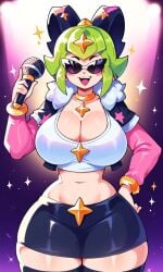 big_thighs brawl_stars green_hair melodie_(brawl_stars) sexy_pose