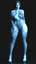 1girls 3d cortana female female_only halo_(series) high_heels huge_ass huge_breasts large_breasts skittym solo solo_female standing voluptuous wide_hips