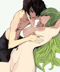 1boy 1girls c.c. code_geass grabbing_breasts groping_breasts imminent_sex lelouch_lamperouge nude_female whoopsatro