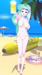 2025 3d 3d_(artwork) alcohol beach beach_chair beach_umbrella beer bikini breasts curvy drink equestria_girls fanart_from_twitter female glasses_on_head hand_on_hip hasbro holding_beer hornydogo huge_breasts human humanized koikatsu long_hair looking_at_viewer magenta_eyes mature_female milf my_little_pony navel open_mouth palm_tree pink_body pink_eyes pink_skin princess_celestia_(mlp) principal_celestia side-tie_bikini solo twitter_link western_cartoon white_bikini