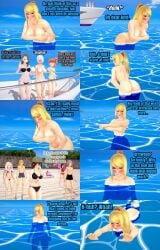 2boys 3d 6+girls 8girls angel_(kof) ass barefoot beach bikini black_bikini black_male_swimwear black_swim_briefs blonde_hair blue_bikini blue_swimsuit blush breasts brown_hair censored claire_redfield clothed_female_nude_female clothed_male_nude_female comic completely_nude completely_nude_female covering cropped_jacket crossover cruise_ship embarrassed_nude_female fairy_tail female fio_germi glasses glasses_on_head green_bikini king_of_fighters koikatsu long_hair male male_nipples male_swimwear mei_(overwatch) metal_slug metroid mount_lady my_hero_academia natsu_dragneel navel nude nude_female ocean overwatch parody partially_submerged pink_hair pokemon ponytail pretzel_bikini red_hair resident_evil retropunch sae_niijima samus_aran short_shorts shulk_(xenoblade) side_ponytail skinny_dipping sleeveless_jacket snk sonia_(pokemon) swim_briefs swim_shorts swimming topless_male white_bikini white_hair xenoblade_(series) xenoblade_chronicles