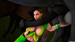 1girls 3d animal_genitalia animal_penis ballcaress balls bestiality black_hair brazilian brazilian_female breasts capcom cornrows cupping_balls duo_focus equine erection female female_on_feral feral feral_on_human group highres horse horseballs horsecock huge_balls huge_cock human human_on_feral hyper_balls hyper_penis interspecies latina laura_matsuda long_hair male mammal outdoors outside penis size_difference source_filmmaker street_fighter street_fighter_v testicles the_firebrand zoophilia