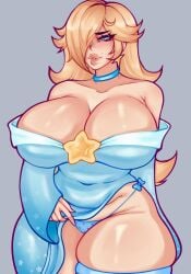 1girls big_breasts blonde_hair breasts clothing enormous_breasts enormous_thighs female female_only flushed flustered horny huge_ass huge_breasts large_ass large_breasts mario_(series) nintendo princess princess_rosalina royalty sexy spookiebuni super_mario_galaxy thick_thighs