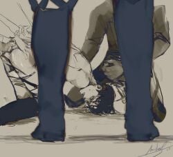 attack_on_titan gangbang gay levi_ackerman male male/male male_focus male_only shingeki_no_kyojin yaoi