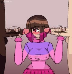 1female 1girls 2boys1girl 2d bete_noire betty_noire female glitchtale male pink_eyes pink_hair pixel pixel_art pixelated shint200_the tagme undertale