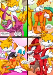 1boy 4girls anthro anthro_female anthro_only ass barefoot bbmbbf blade_the_shark blush breasts comic coral_the_betta crying echo_the_dolphin feet female furry furry_female furry_only male male/female mobian_(species) mobius_unleashed nude palcomix pussy rouge_the_bat sega sonic's_guide_to_spanking_2_(comic) sonic_(series) sonic_the_hedgehog_(series) tails tails_the_fox tears