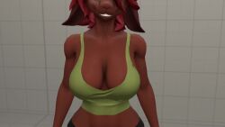 3d alicia_(domibun) angrysuccubus_(artist) animated anthro bouncing_breasts breasts breasts_out dark_nipples freckles_on_chest furry source_filmmaker tagme video