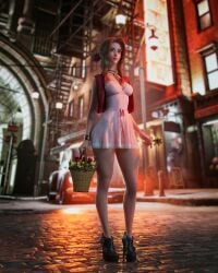1girls 2025 3d aerith_gainsborough alternate_art_style alternate_version_available ankle_boots big_hips breasts brown_hair cartoony cleavage covered_breasts dress female female_only final_fantasy final_fantasy_vii final_fantasy_vii_remake full_body green_eyes high_heels holding_basket holding_flower jacket jmoon3d legs_apart lipstick long_hair medium_breasts necklace nude_version_available outdoors pear_shaped pear_shaped_female plump_lips red_jacket ribbon ribbon_in_hair short_dress sleeveless_jacket small_waist solo thick_thighs very_long_hair wide_hips