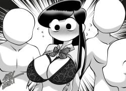 big_breasts bra breasts_out komi-san_wa_komyushou_desu komi_shouko lingerie_bra manga_style skylight_(artist) white_body