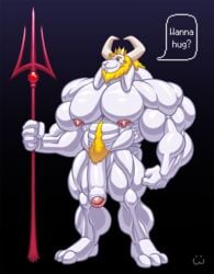 1boy 2d abs anthro anthro_male anthro_only asgore_dreemurr beard biceps big_muscles big_penis body_hair caprine facial_hair flaccid furry furry_male furry_only goat happy_trail hi_res horn huge_muscles humanoid humanoid_male humanoid_only humanoid_penis hyper hyper_muscles male male_only mammal mammal_humanoid melee_weapon monster muscular nipples nude partially_retracted_foreskin pecs penis polearm pubes solo text the_fabulous_croissant trident uncut undertale undertale_(series) video_games weapon wolfiecanem