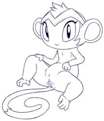 anus eyelashes female feral furry mammal monkey monkey_girl monkey_shantae monochrome noseless primate pussy pussy_juice rawlewd shantae shantae_(character) solo