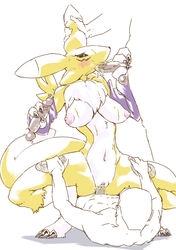1girls 3boys balls black_sclera blue_eyes blush breasts canine claws cum cum_in_mouth cum_in_pussy cum_inside cumshot digimon digiphilia disembodied_penis ear_grab eye_markings faceless_male fellatio female female_penetrated fox fur furry group group_sex handjob hi_res human male male/female male_penetrating male_penetrating_female mammal nipples oral orgasm penetration penis pochincoff pussy pussy_juice renamon saliva sex straight sweat tail tongue tongue_out vaginal_penetration yellow_fur ポチンコフ_(artist)