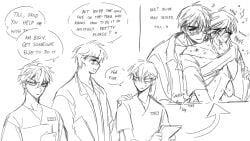 alien_stage ivan_(alien_stage) till_(alien_stage) alternate_universe doctor nurse doctor_on_nurse 2boys yaoi gay_sex gay hickey bite_mark english_text english_dialogue heartiaac glasses male/male male sound_effects covering_mouth blush size_difference