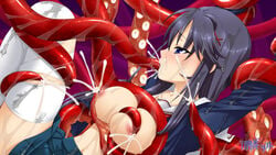 ambiguous_penetration blush covered_penetration ejaculation fellatio hair_ornament implied_penetration implied_sex nipple school_uniform sex_under_clothes sex_under_skirt skirt skirt_lift tagme tentacle tentacle_under_skirt tentacles_under_clothes yonekura_kihiro zettai_ryouiki