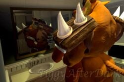 2boys 3d anal animated anthro ass balls bandicoot bara bathroom big_ass blue_eyes crash_(series) crunch_bandicoot cum cum_on_mirror cumshot erection furry furry_only gay goatee interspecies male male_only marsupial mirror_reflection muscular nipples penis reflection shorter_than_30_seconds shoulder_pads sound source_filmmaker spiked_bracelet spiked_shoulder_pads tagme tail tasmanian_tiger tiger tigura veiny_penis video video_games watermark yaoi yellow_sclera