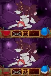 all_fours animal_genitalia animal_penis anthro anthro_on_anthro bodily_fluids canid canine canine_genitalia canine_penis canis cum cum_inside digital_media_(artwork) doggy_style druid duo ejaculation felino female female_penetrated from_behind_position fur gameplay_mechanics genital_fluids genitals gui happy happy_sex health_bar hi_res impregnation_risk knot knotting magic_user male male/female male_penetrating male_penetrating_female mammal mind_break mythological_canine mythological_creature mythology nude open_mouth penetration penis sex tail tribal_spellcaster until_they_like_it user_interface vaginal_penetration werecanid werecanine werecreature werewolf wolf