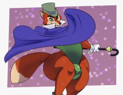 "honest"_john_foulfellow 1boy 2d a-side ass ass_bigger_than_head big_ass big_bulge big_butt bulge cane cape clothes clothing disney fox fully_clothed furry furry_only gloves handwear hat headwear honest_john leotard looking_at_viewer male male_only no_gentitals no_sex nonhuman pinocchio solo solo_male standing tagme tail thick_thighs thighs tophat vulpine