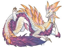 1boy anthro capcom claws dragon erection fur iggi leviathan_(mh) male male_only marker_(artwork) monster_hunter nude penis scales solo tamamitsune traditional_media_(artwork) video_games white_scales