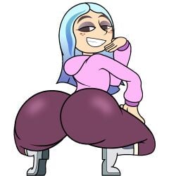 1girls andrea_davenport animated ass ass_focus big_ass blue_hair clapping clapping_ass clapping_butt clapping_buttocks clapping_cheeks disney disney_channel female jasonmrcurdy looking_at_viewer looking_back pants smile smiley_face smiling smiling_at_viewer smug smug_face smug_smile tagme the_ghost_and_molly_mcgee thighs twerking
