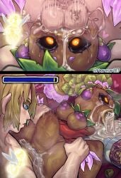 absurd_res ahe_gao ass big_ass big_butt blonde_hair brown_body brown_hair dark_body deku_(tloz) deku_princess deku_scrub duo elemental_creature elemental_humanoid elf_female eye_roll female flora_fauna hi_res huge_ass huge_butt humanoid larger_male light-skinned_female light-skinned_male light_skin link looking_pleasured majora's_mask male male/female mammal monster monster_girl nintendo panteon013 penetration plant plant_humanoid sex size_difference smaller_female stomach_bulge the_legend_of_zelda
