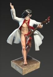 3d 3d_(artwork) ai_generated gideon_gordon_graves guitar male novelai scott_pilgrim scott_pilgrim_takes_off