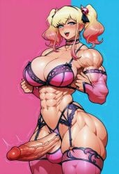 1futa abs ahe_gao ai_generated ball_bra bimbo buff cute erect_penis erection futa_only futa_sans_pussy futanari gyaru horny huge_breasts huge_cock jacked lingerie masomelon muchin_(style) muscular muscular_futanari seducing_viewer seductive_look seductive_smile solo solo_futa stockings twintails