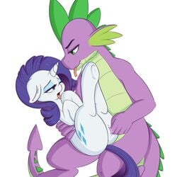 2016 anus ass blue_eyes blush cutie_mark dragon duo equine eyeshadow female feral fingering friendship_is_magic green_eyes horn interspecies makeup male mammal my_little_pony one_eye_closed open_mouth penetration purple_hair purple_tail pussy pussy_juice rarity_(mlp) simple_background spike_(mlp) straight tongue tongue_out underhoof unicorn vaginal_penetration white_background wickedsilly