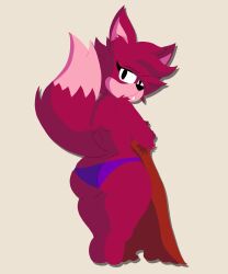 anthro behind_view flare_(sagetheghost) furry large_ass looking_at_viewer purple_underwear red_fur sagetheghost solo solo_female tagme