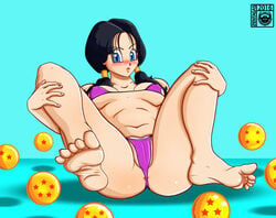 anus bikini cameltoe dragon_ball dragon_ball_(object) dragon_ball_z erect_nipple feet presenting soles solo toes twintails videl zentagas