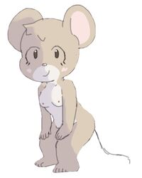 2016 anthro blush breasts connie cute cynthx fan_character female mammal mouse rodent simple_background solo white_background