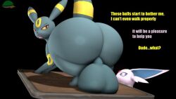 2boys angry_face ass balls big_ass big_balls big_butt bottom_heavy cindablimp eeveelution espeon feral male male/male male_only non-human non-human_only pokémon_(species) pokemon pokemon_(species) thick thick_ass umbreon