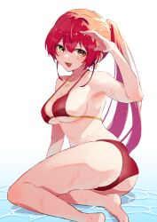 ass big_ass big_breasts bikini blush blush_lines blushing_at_viewer breasts collarbone enipax28 hololive hololive_fantasy hololive_japan houshou_marine looking_at_viewer red_hair swimsuit swimwear tagme thighs virtual_youtuber vtuber