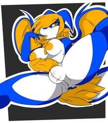 1futa anal anal_fingering anthro ass balls big_breasts big_lips big_penis breasts dickgirl dragon finger_on_mouth fingering foxx.dott fur futanari hair hi_res intersex looking_at_viewer nipples open_mouth orange_fur penis simple_background solo