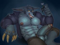 anthro balls bara barazoku big_balls big_penis boner erection fleshformomo furry league_of_legends male male_only muscles muscular penis solo solo_male warwick wolf