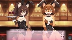 ai_generated brown_fur bunny_ears bunnysuit fake_game female glasses sexy tagme text video