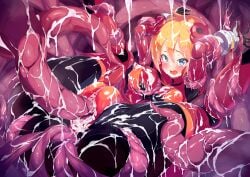 1girls absurd_res anal anal_sex anus asshole big_breasts blonde_hair blush bodysuit breasts censored covered_in_cum cum cum_everywhere cum_in_ass cum_in_pussy cum_inside disgaea disgaea_6 erect_nipples_under_clothes forced_in_fabric hi_res large_breasts mosaic_censoring nipple_bulge nippon_ichi_software open_mouth penetration_through_clothes piyori_nijino pointless_censoring pussy quadruple_anal quintuple_penetration restrained skin_tight skinsuit spread_legs tentacle tentacle_on_female tentacle_sex vaginal_penetration