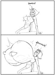 1girls big_breasts boob_window breast_expansion breasts cartoon_network clothed comic expansion female female_only first-second gem_(species) hyper_breasts nipple_bulge nipples_visible_through_clothing no_bra pearl_(steven_universe) ripped_clothing sequence steven_universe top_heavy torn_clothes