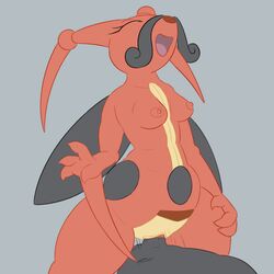 antennae anthro areola arthropod breasts closed_eyes cowgirl_position cricket duo erect_nipples erection facial_hair female hair hi_res insects kricketune lying male moustache nintendo nipples nude on_top open_mouth penetration penis pokemon posexe pussy sex simple_background small_breasts smile solo_focus straight tongue vaginal_penetration wide_hips wings