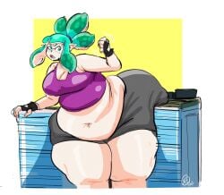 1girls ass big_thighs bottom_heavy chubby chubby_female female giantess huge_ass inkling rchammer splatoon stuck thick_thighs thighs