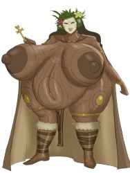 1girls belly big_belly big_breasts breasts danu disproportional female gigantic_breasts huge_breasts hyper_belly hyper_breasts hyper_pregnancy mask nipples pregnant shin_megami_tensei ysr3215