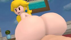 1boy 1girls 3d animated ass ass_focus ass_jiggle blonde_hair bubble_butt cowgirl_position crown cum cum_inside female female_on_top huge_ass large_ass long_hair loop mario_(series) mr_chazz80 nintendo nude paper_mario paper_peach penetration penis princess_peach riding_penis self_upload sex sound source_filmmaker tagme video