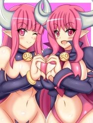 breasts disgaea large_breasts multiple_girls nippon_ichi_software succubus succubus_(disgaea) succubus_costume succubus_horns succubus_tail succubus_wings yukari_ume