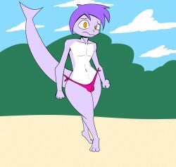 1boy anthro birbpan bulge femboy furry male penis shark swimsuit tagme