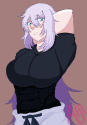 1girls background big_breasts blue_eyes breasts buff clothed clothing female female_only fodder fraudjo gojo_fraus goku>gojo jujutsu_kaisen light_skin rule_63 satoru_gojo solo_female solo_focus white_hair