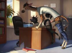 2025 4_fingers anthro anthro_on_anthro anthro_on_bottom anthro_on_top anthro_penetrated anthro_penetrating anthro_penetrating_anthro asinus ass biped bottomwear bottomwear_aside bottomwear_down brown_body brown_fur closed_eyes clothed clothed_anthro clothed_female clothed_male clothed_sex clothing clothing_aside day digital_media_(artwork) donkey duo equid equine erection eyewear female female_on_bottom female_penetrated fingers from_behind_position fur genitals giraffe giraffid glasses grey_body grey_fur grey_hair grey_tail hair hi_res inside legwear male male/female male_on_top male_penetrating male_penetrating_female mammal markings on_bottom on_top open_mouth panties panties_down pants pants_down partially_clothed penetration penile penile_penetration penis penis_in_vagina s1m sex shirt sky spots spotted_body spotted_fur standing standing_sex tail thigh_highs topwear underwear underwear_down vaginal_penetration vaginal_penetration window