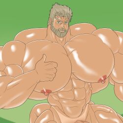 1boy bara bara_tiddies bara_tits beefy big_areola big_arms big_nipples big_pecs gay gigantic_arms gigantic_pecs huge_arms huge_biceps huge_muscles huge_pecs huge_thighs hyper_arms hyper_muscles hyper_pecs jojo's_bizarre_adventure joseph_joestar male male_focus male_nipples male_only massive_chest mature_male muscular_male nipple_piercing oiled_body oiled_skin old_joseph regnar shiny_skin solo solo_male stardust_crusaders tanline tanned_skin thick_thighs thong_tanline