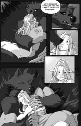 absurd_res anthro anthro_penetrating anthro_penetrating_female anthro_penetrating_humanoid areola bedding big_breasts black_sclera blanket blush bodily_fluids breasts canid canine cheek_tuft comic covering cum cum_drip cum_in_vagina cum_inside cumflation dialogue dripping elf english_text facial_scar facial_tuft female female_humanoid female_on_anthro female_penetrated from_front_position genital_fluids genitals grass hi_res holding_close hug humanoid humanoid_on_anthro humanoid_penetrated humanoid_pointy_ears inflation interspecies junker_draws kissing kissing_cheek lying male male/female male_on_humanoid male_penetrating male_penetrating_female male_penetrating_humanoid mammal monochrome muscular muscular_female muscular_male mythological_canine mythological_creature mythology nipples nude nude_female on_back on_bottom on_top penetration penile penile_penetration penis penis_in_vagina plant pointy_ears pussy scar sex sleeping sleeping_nude sleeping_together stomach_bulge text tuft vaginal_penetration werecanid werecanine werecreature werewolf wet